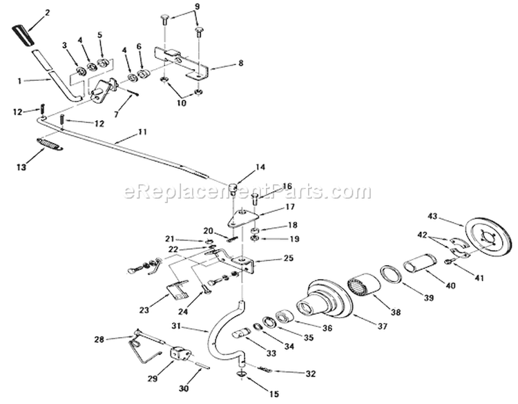 Pto Clutch and Control Diagram and Parts List for 01-10K803 1982 Toro Lawn Tractor