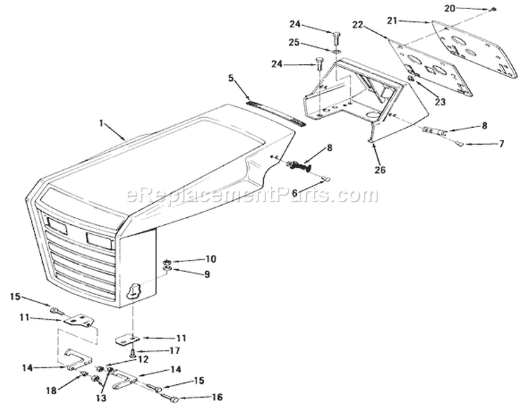 Sheet Metal and Covers Diagram and Parts List for 01-10K803 1982 Toro Lawn Tractor
