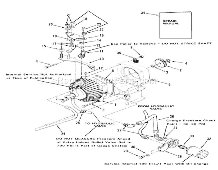Automatic Transmission Diagram and Parts List for 01-19KE01 1982 Toro Lawn Tractor