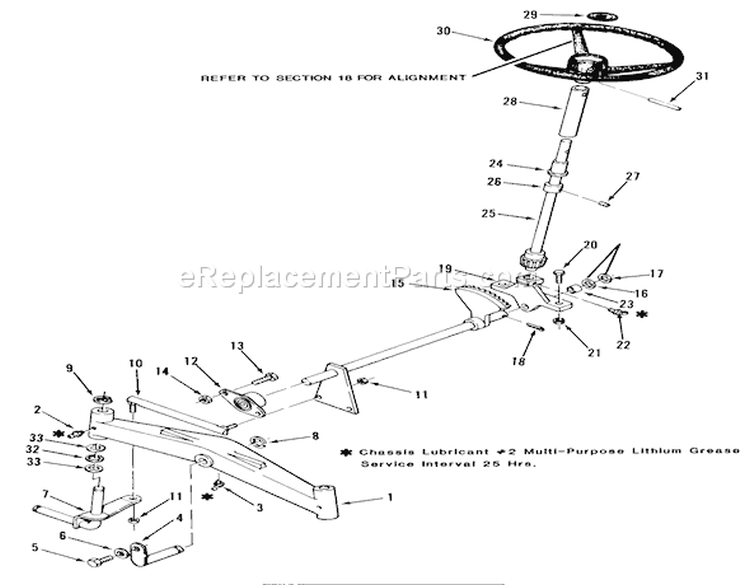 Front Axle and Steering Diagram and Parts List for 01-11B803 1980 Toro Lawn Tractor