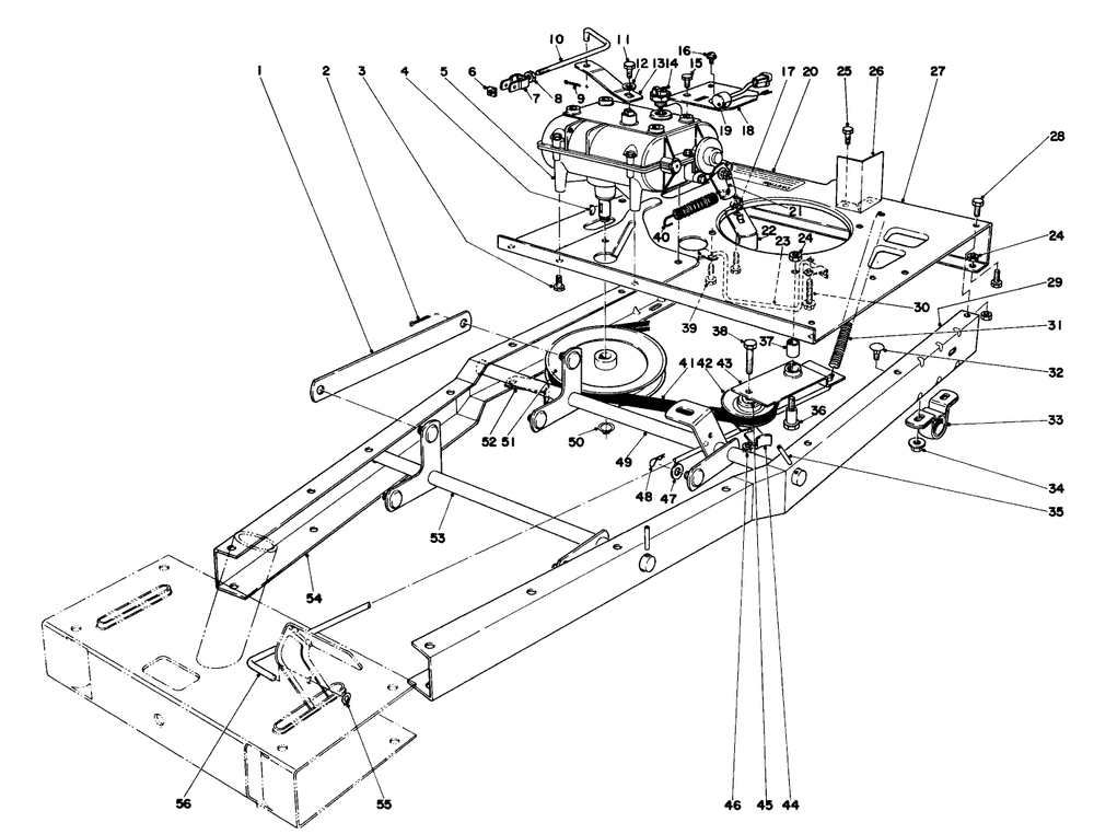 Frame Assembly Diagram and Parts List for 56030 3000001 - 3999999 Toro Lawn Tractor