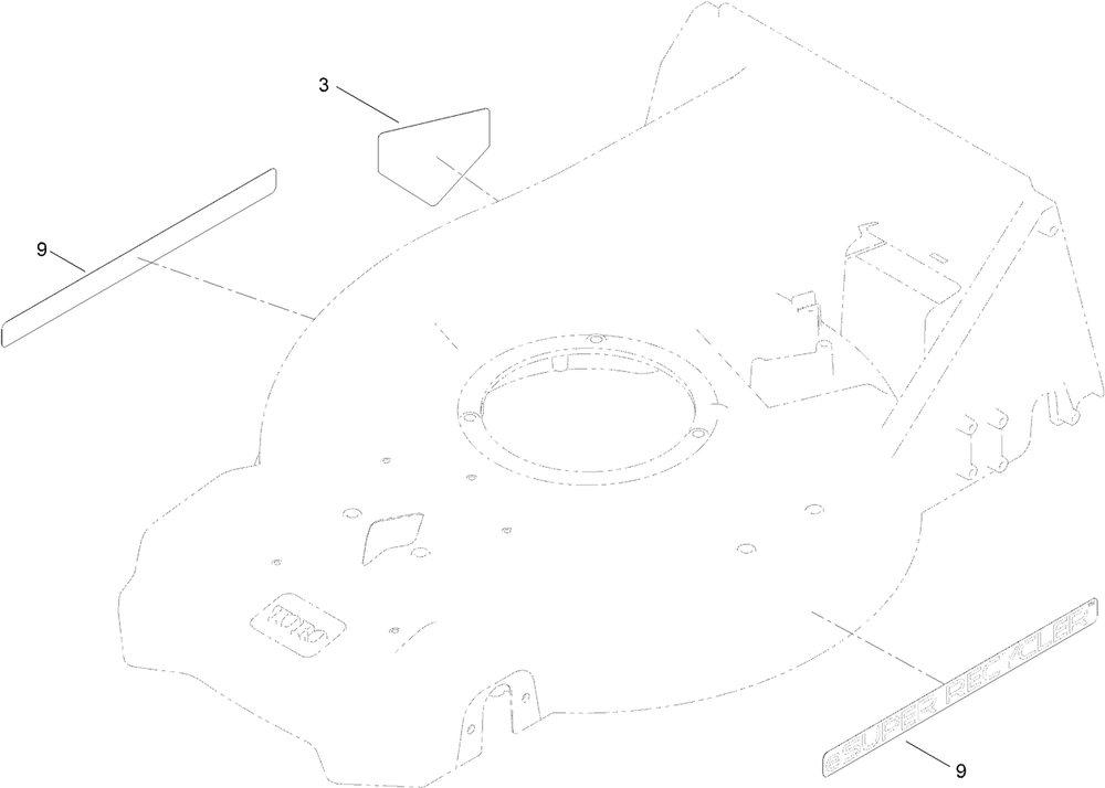 Decal Assembly Diagram and Parts List for 21693 414500000 - 999999999 Toro Lawn Mower