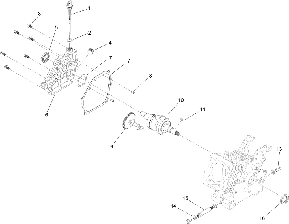 Crankcase Assembly Diagram and Parts List for 36003 409000000 - 412999999 Toro Snow Blower