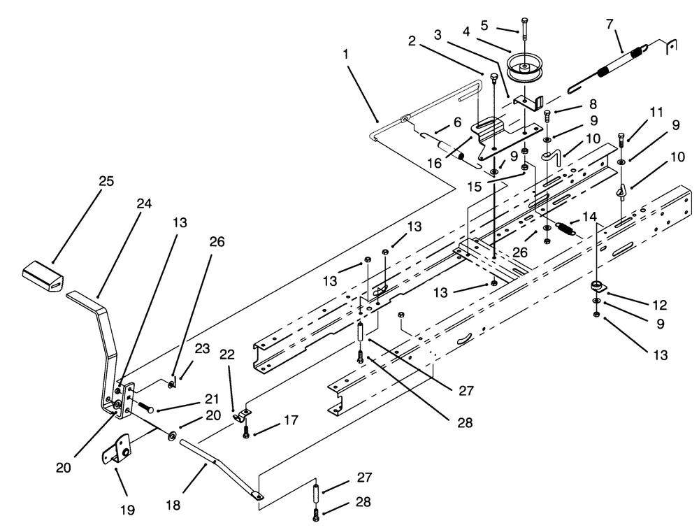 Clutch Assembly Diagram and Parts List for 71200 5900001 - 5910000 Toro Lawn Tractor