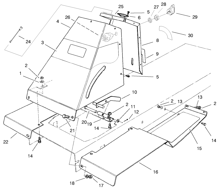 Front Tower Assembly Diagram and Parts List for 70171 9900001 - 9999999 Toro Lawn Tractor