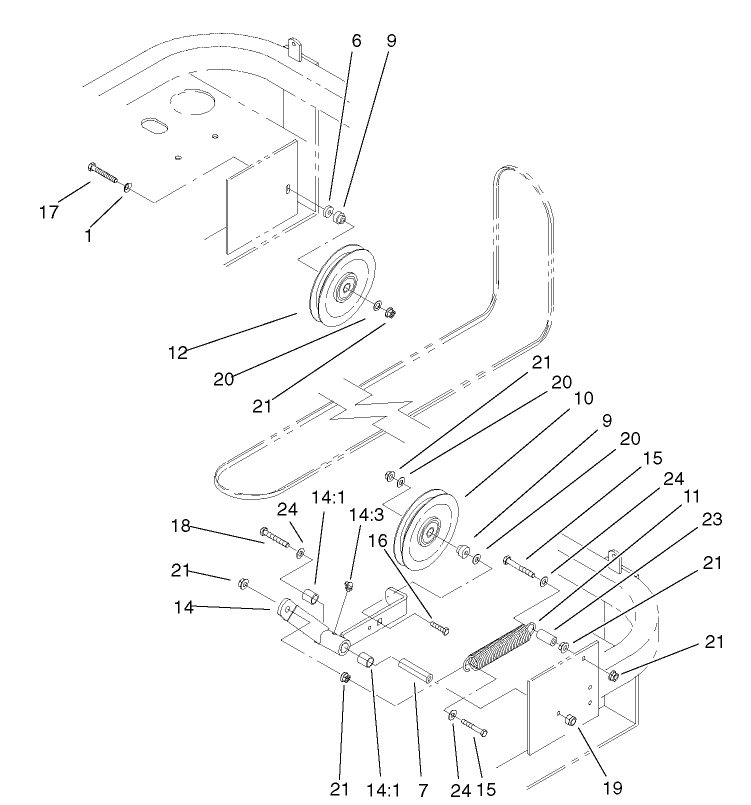 Idler Assembly Diagram and Parts List for 74214 (220000001-220999999)(2002) Toro Lawn Mower
