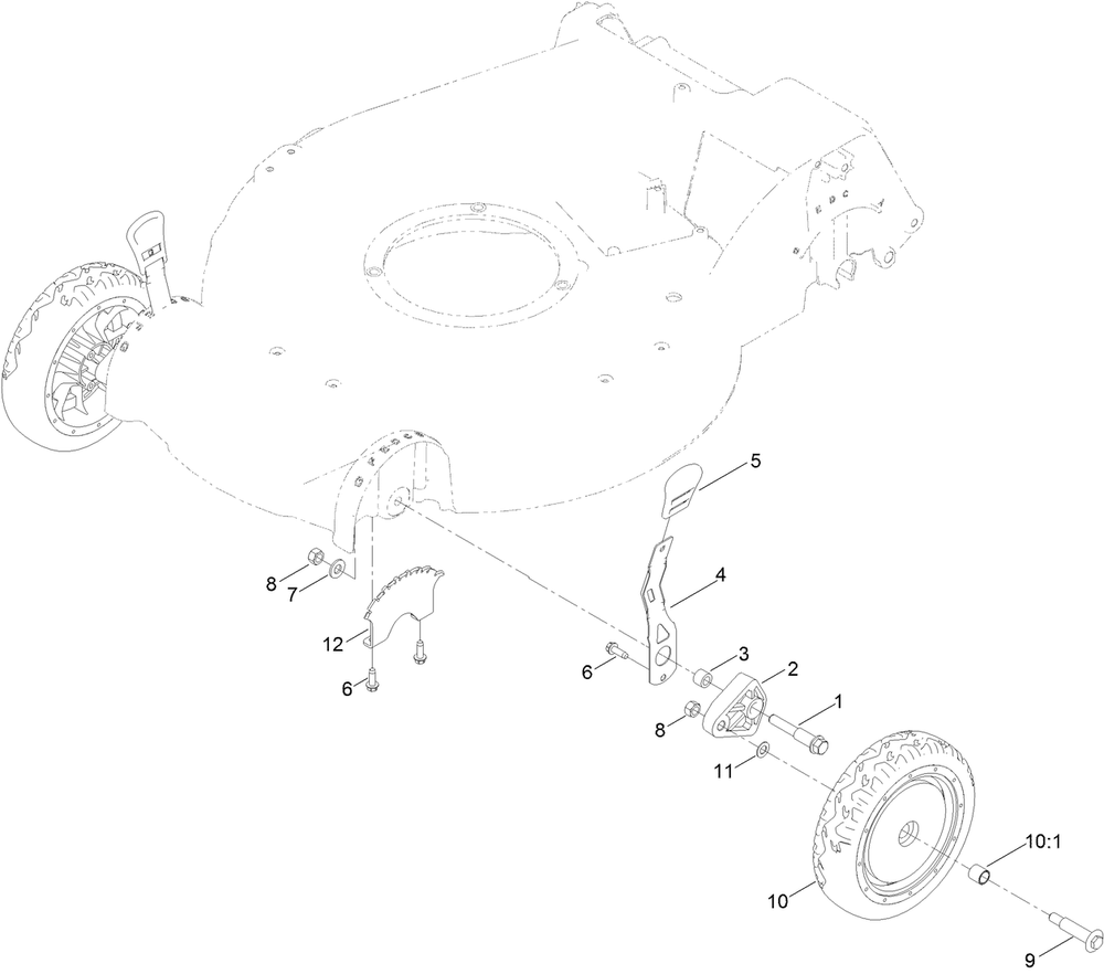 Front Wheel And Hight-Of-Cut Assembly Diagram and Parts List for 21690 400000000 - 410999999 Toro Lawn Mower