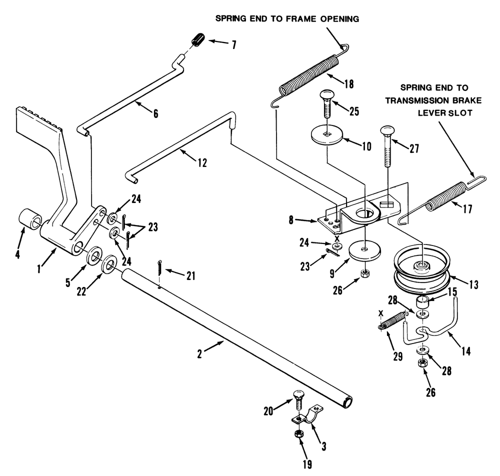 Brake & Idler Assembly (212-5) Diagram and Parts List for R2-12O501 1000001 - 1999999 Toro Lawn Tractor