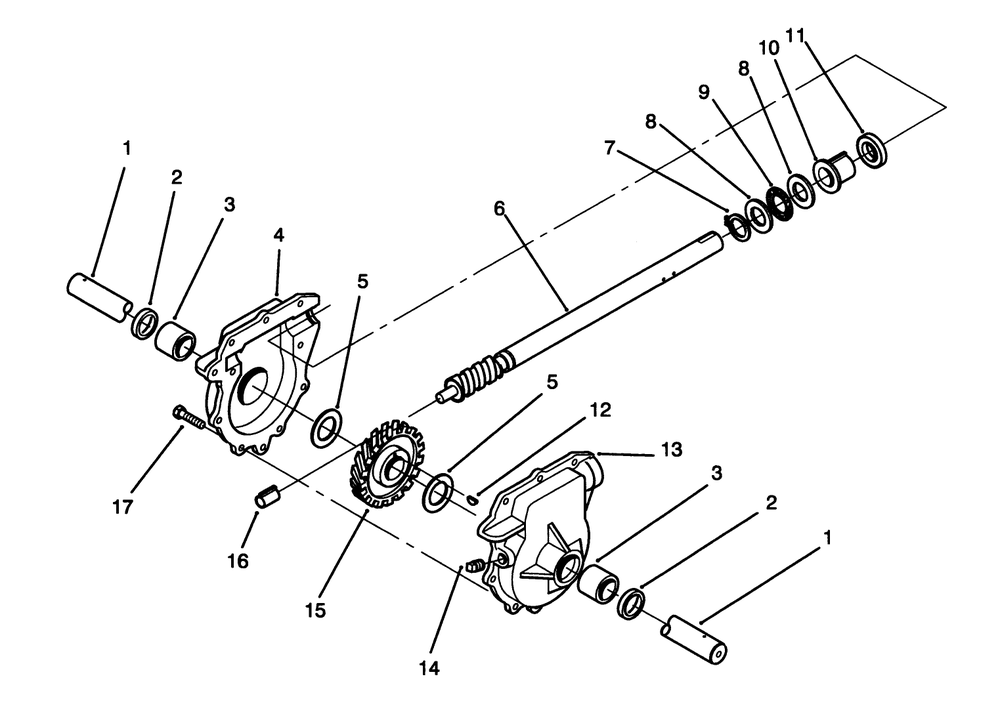 32" Auger Gearcase Assembly No. 74-1562 Diagram and Parts List for 38580 5900001 - 5999999 Toro Snow Blower