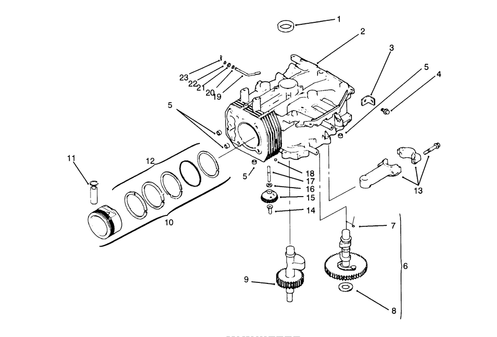 Crankcase (Kohler Engine Cv14s-Ps1472) Diagram and Parts List for 72042 5900001 - 5900796 Toro Lawn Tractor