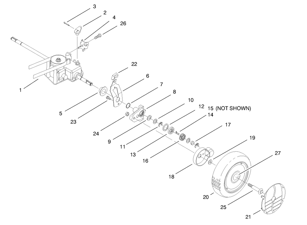 Rear Axle Assembly Diagram and Parts List for 20776 7900001 - 7999999 Toro Lawn Mower