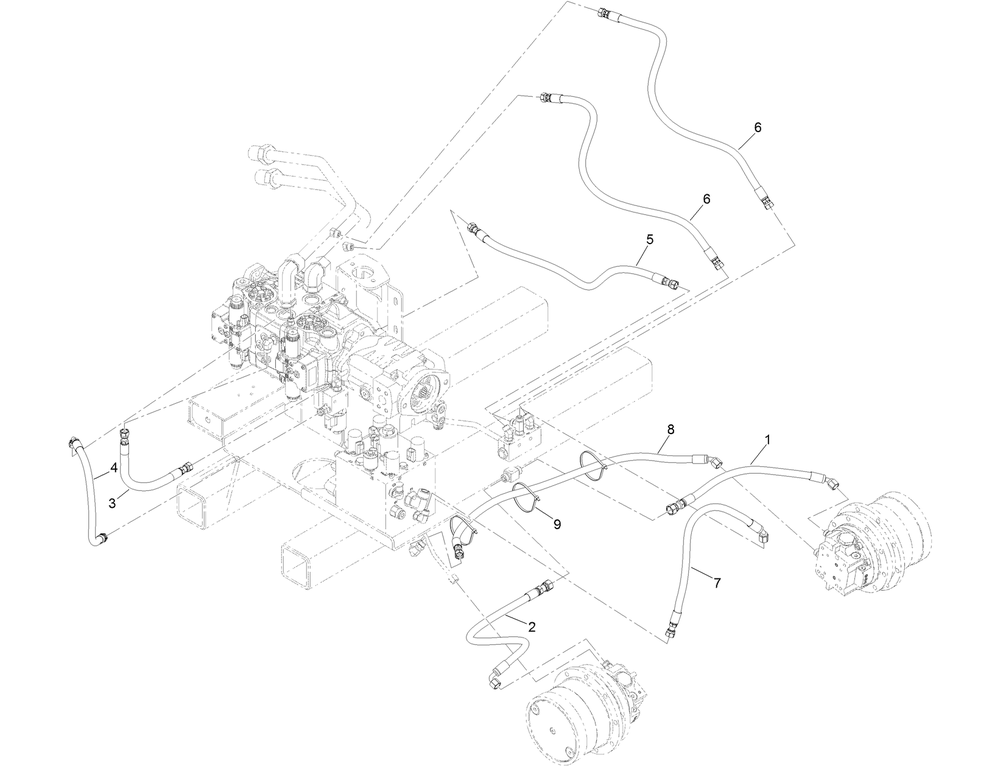 Rotary Charge Check Manifold  Hydraulic Hose Assembly Diagram and Parts List for 23803 400000000 - 999999999 Toro Lawn Tractor Accessories