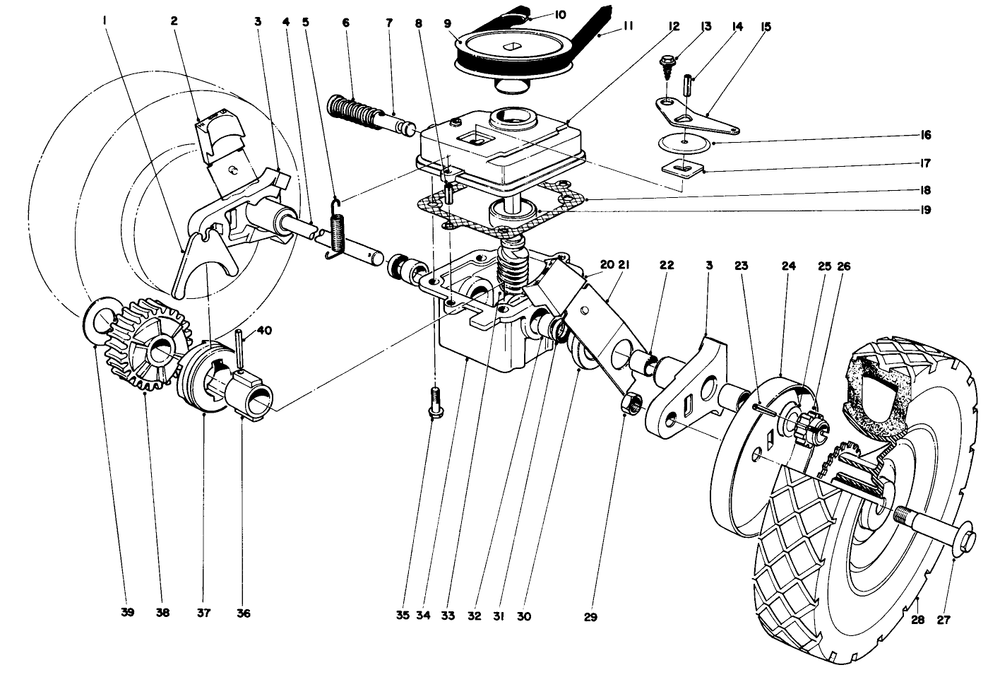 Gear Box Assembly Diagram and Parts List for 16255 3000001 - 3999999 Toro Lawn Mower