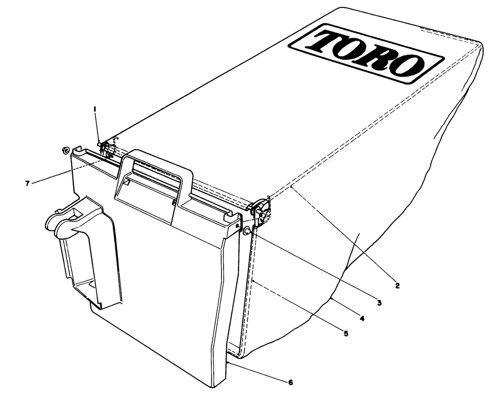 Grass Bag Assembly No. 12-8859 Diagram and Parts List for 20564 0000001 - 0999999 Toro Lawn Mower