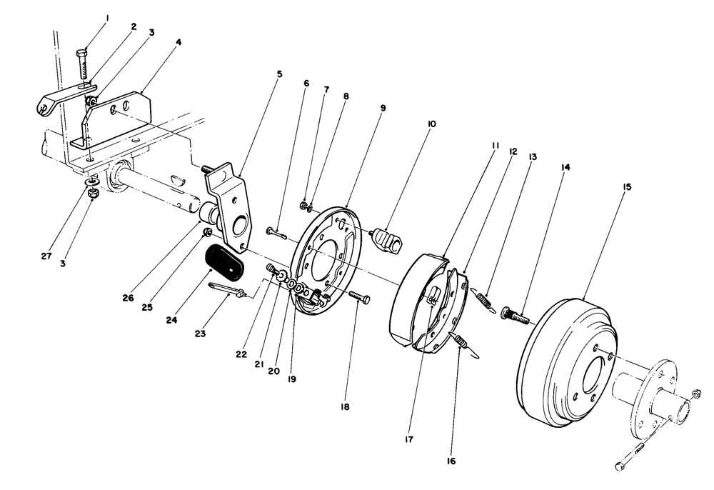 Brake Kit Model No. 30758 (Optional) Diagram and Parts List for 30754 60402 - 69999 Toro Lawn Tractor