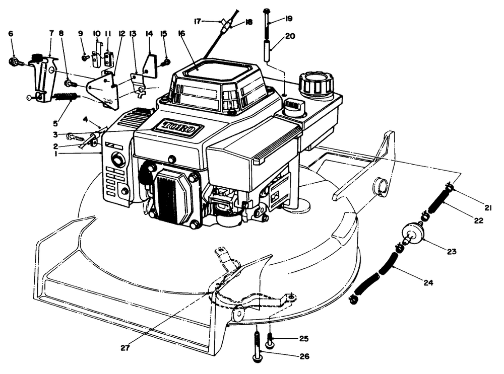 Engine Assembly Diagram and Parts List for 20320 2000001 - 2999999 Toro Lawn Mower