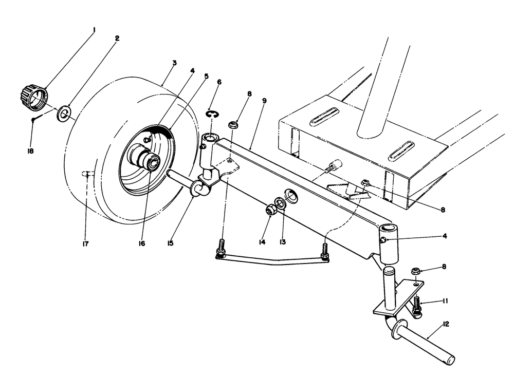 Front Axle Assembly Diagram and Parts List for 56132 2000001 - 2999999 Toro Lawn Tractor