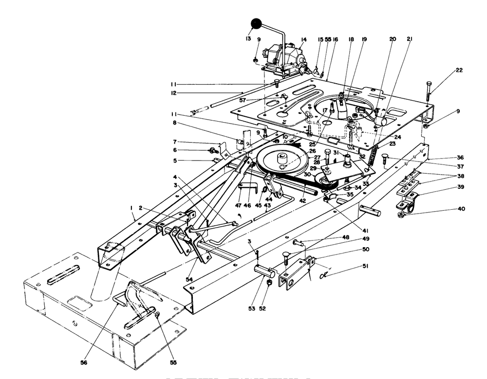 Frame Assembly Diagram and Parts List for 56015 3000001 - 3999999 Toro Lawn Tractor