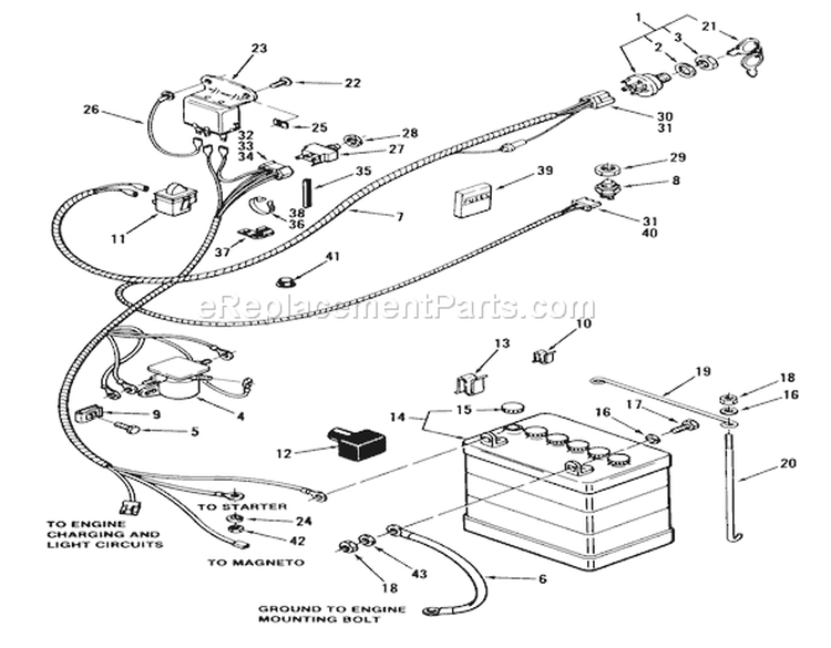Electrical System-3-Speed Models Diagram and Parts List for 02-11BH01 1982 Toro Lawn Tractor