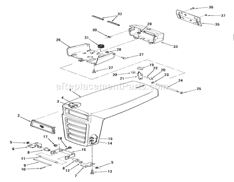 Frame, Sheet Metal And Covers Diagram and Parts List for 02-11BH01 1982 Toro Lawn Tractor