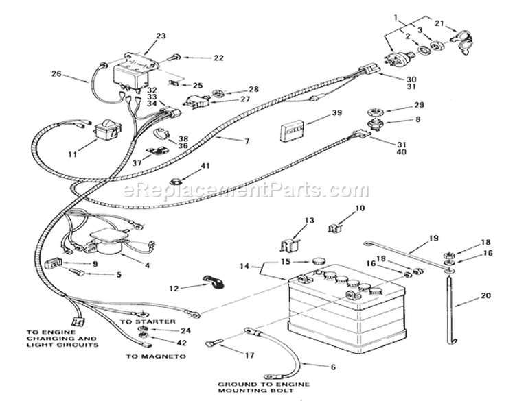 Electrical System-3-Speed Models Diagram and Parts List for 02-08BP03 1981 Toro Lawn Tractor