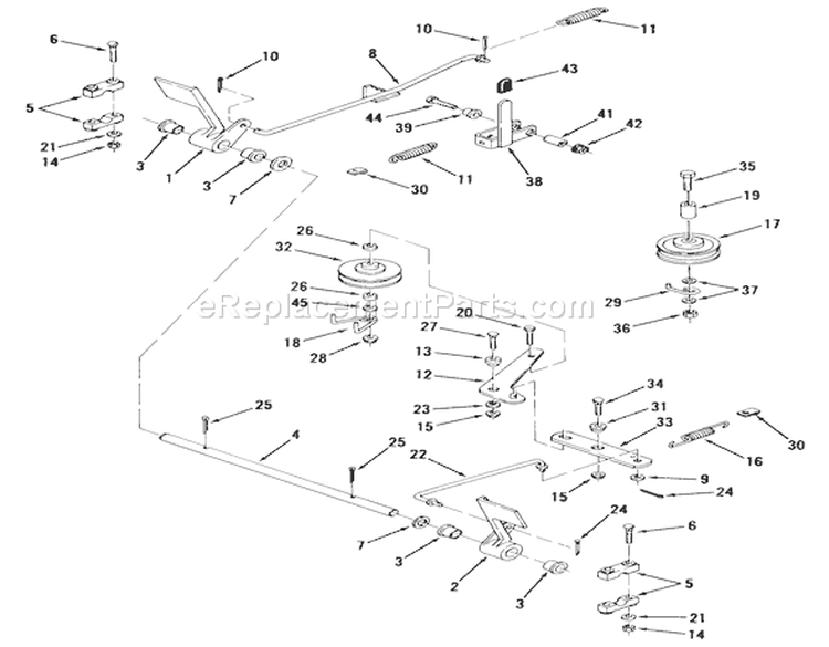 Brake And Clutch Linkage-3-Speed Models Diagram and Parts List for 02-16BP01 1980 Toro Lawn Tractor