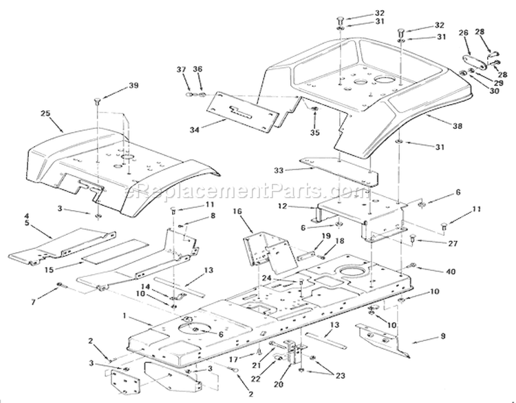 Page H Diagram and Parts List for 02-08BP03 1981 Toro Lawn Tractor