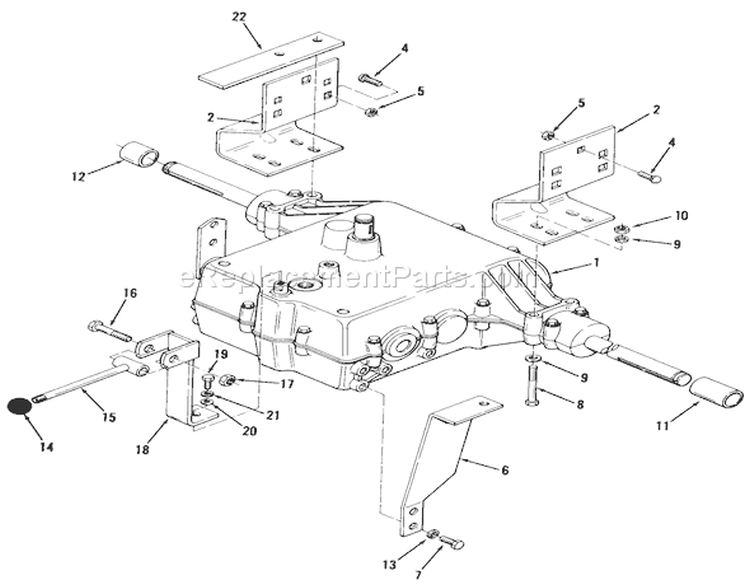 5-Speed Transmission Diagram and Parts List for 02-11BP05 1982 Toro Lawn Tractor