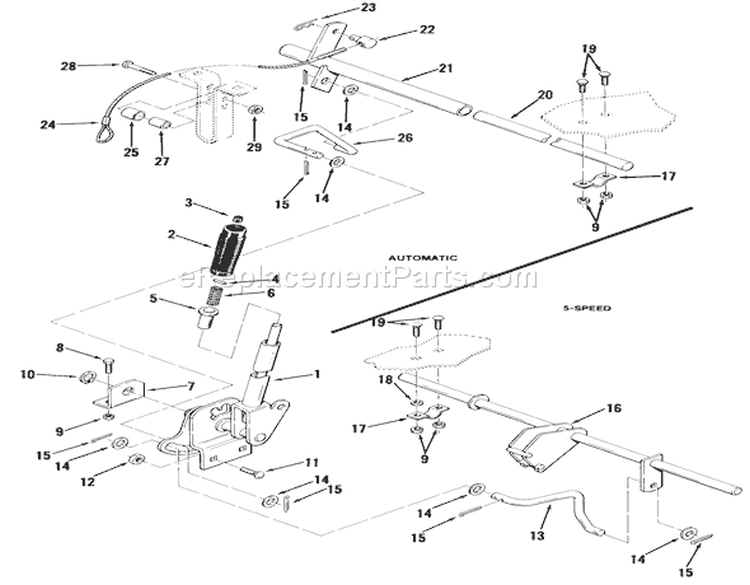 Attachment Lift Diagram and Parts List for 02-11BP05 1982 Toro Lawn Tractor