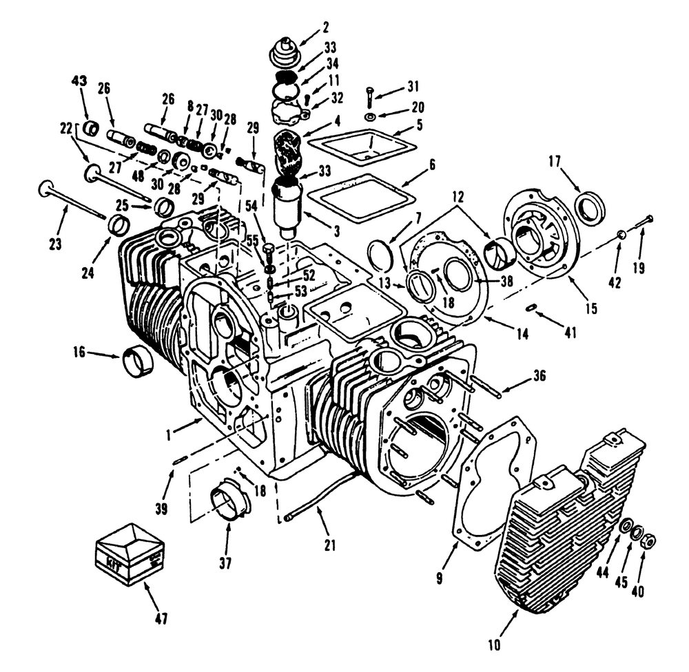 Engine Cylinder Block P224 G Spec. E Diagram and Parts List for 74140 39000001 - 39999999 Toro Lawn Tractor