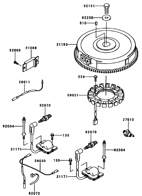 Cooling Equipment Assembly Diagram and Parts List for 30261TE (240000001-240999999)(2004) Toro Lawn Mower