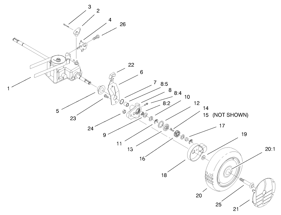 Rear Axle Assembly Diagram and Parts List for 20787 9900001 - 9999999 Toro Lawn Mower