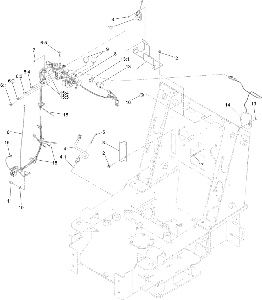 Wire Harness, Temperature Sensor  And Shield Assembly Diagram and Parts List for 22342HD 405700000 - 407399999 Toro Lawn Tractor Accessories