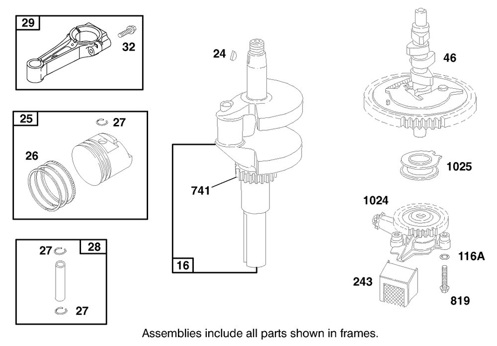 Engine Briggs & Strattonâ Model Diagram and Parts List for 30189 790001 - 799999 Toro Lawn Tractor Accessories