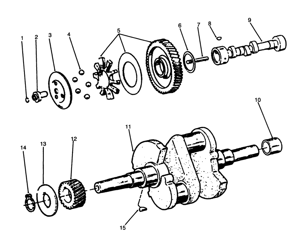 Camshaft & Crankshaft Diagram and Parts List for 73520 5900178 - 5999999 Toro Lawn Tractor