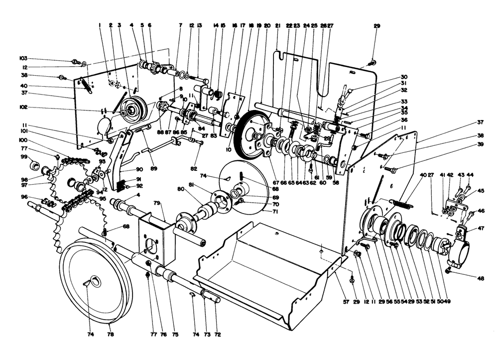 Traction Assembly Diagram and Parts List for 31995 7000001 - 7999999 Toro Snow Blower