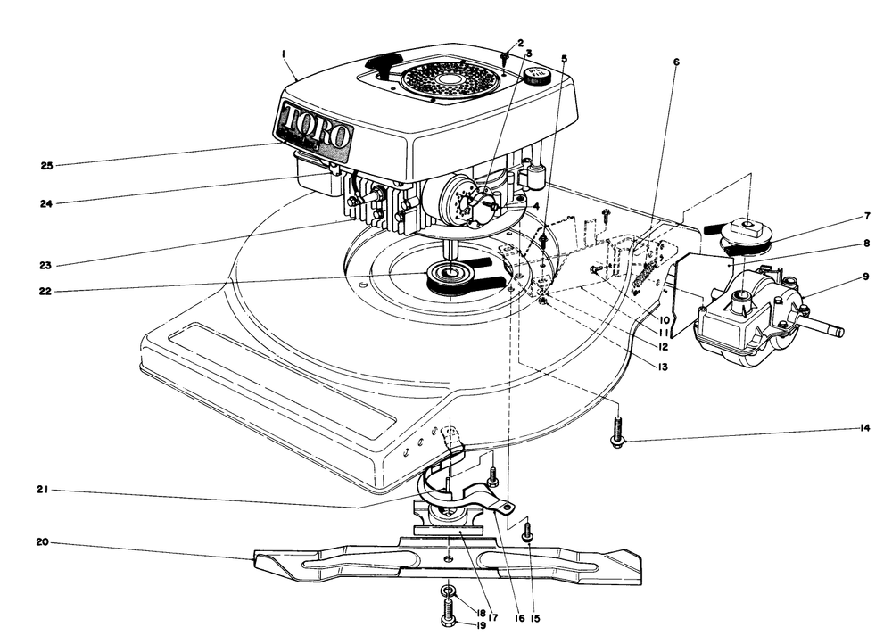 Engine Assembly (Model No. 16890) Diagram and Parts List for 16890 1000001 - 1999999 Toro Lawn Mower