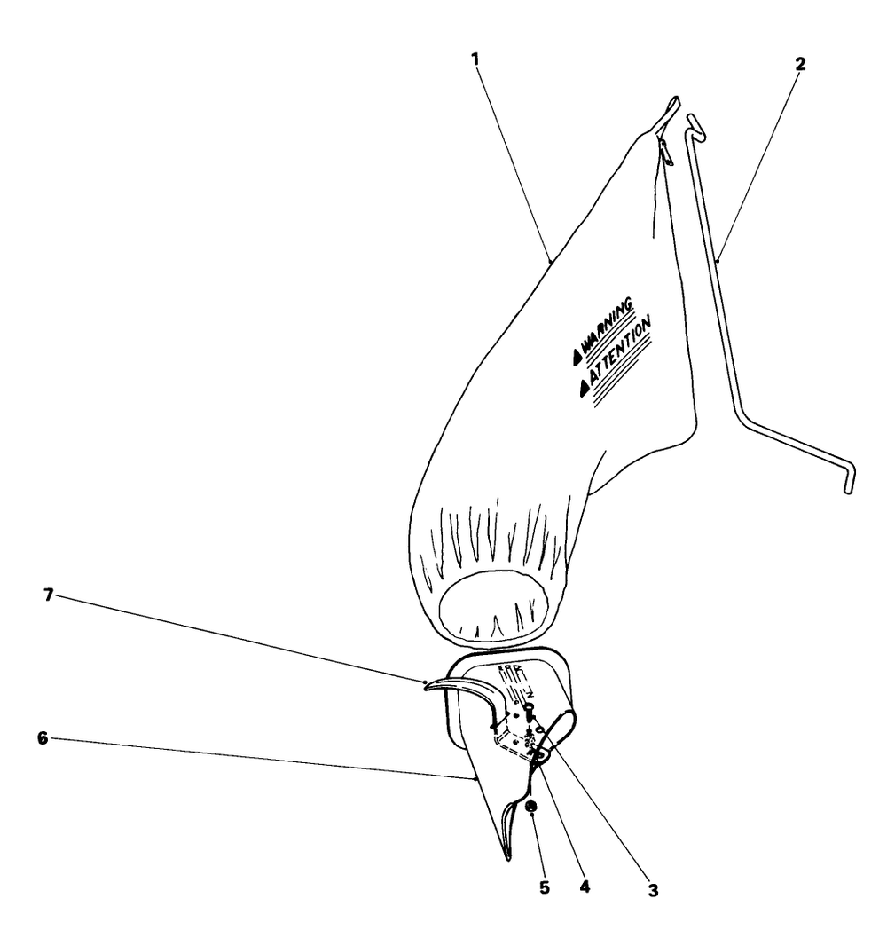 Grass Bag Kit No. 8-9789 (Optional) Diagram and Parts List for 18005 2000001 - 2999999 Toro Lawn Mower