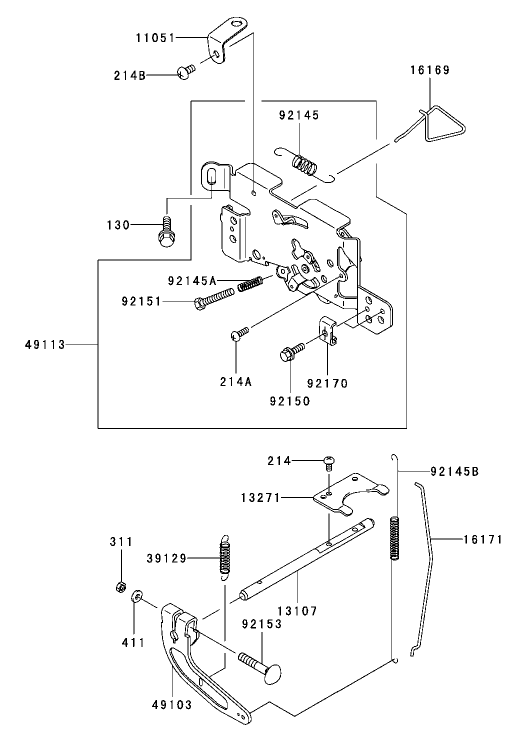 Control Equipment Assembly Diagram and Parts List for 74416 (250000001-250005000)(2005) Toro Lawn Mower
