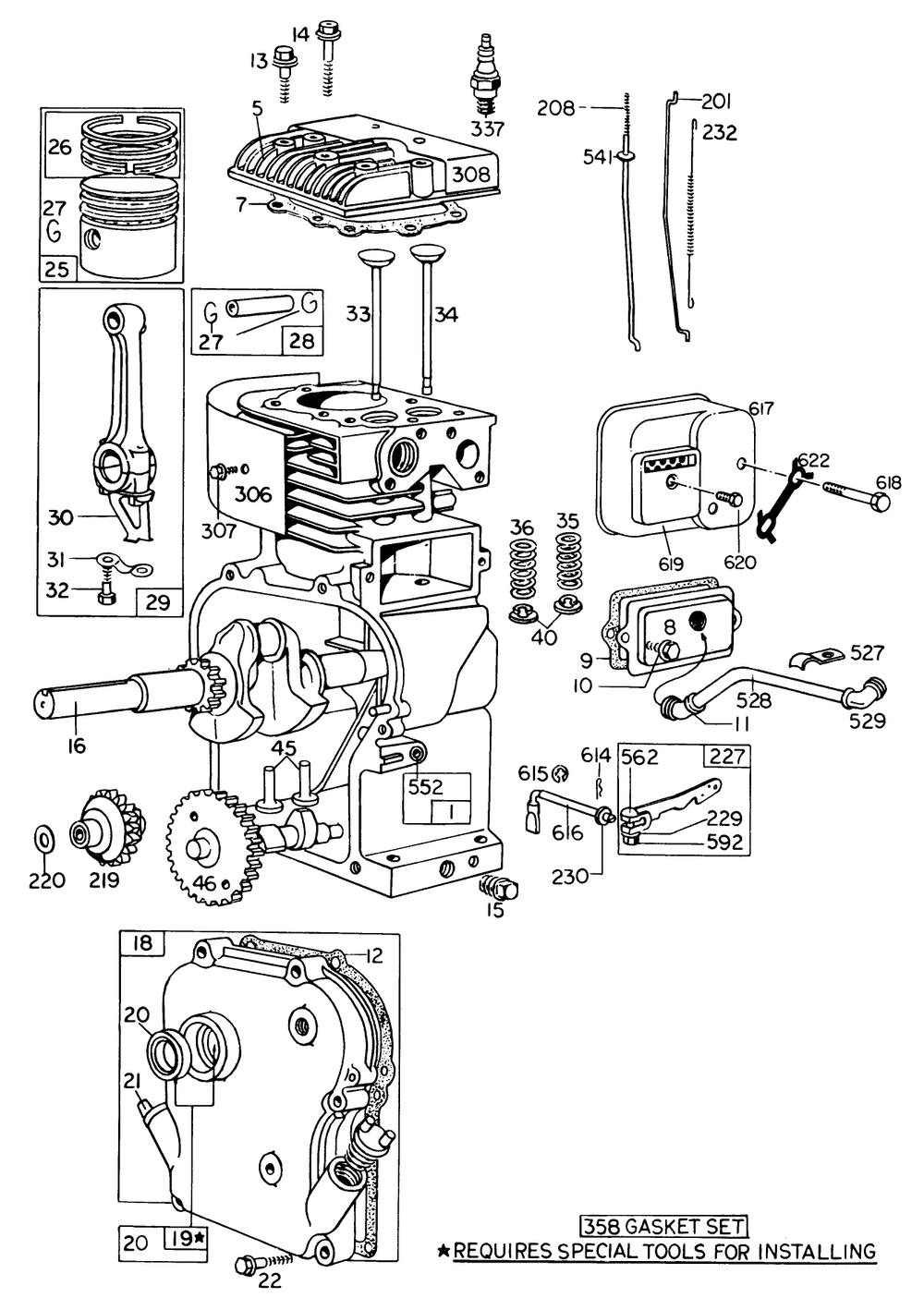 Engine Model No. 130202 Type 0600-01 Briggs & Stratton Diagram and Parts List for 62923 8000001 - 8999999 Toro Leaf Blower / Vacuum