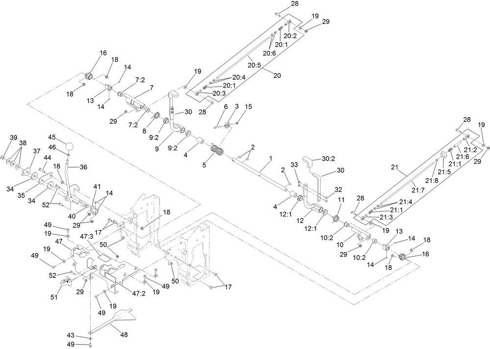 Speed Control Assembly Diagram and Parts List for 74316 400000000 - 999999999 Toro Lawn Tractor