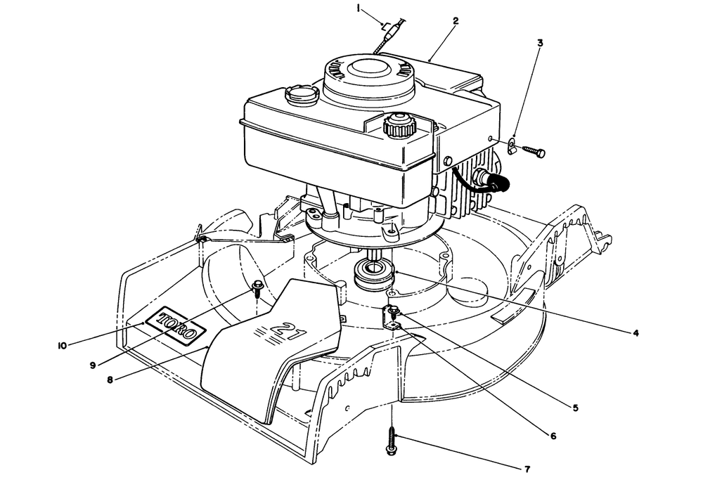 Engine Assembly Diagram and Parts List for 16775 9000001 - 9999999 Toro Lawn Mower