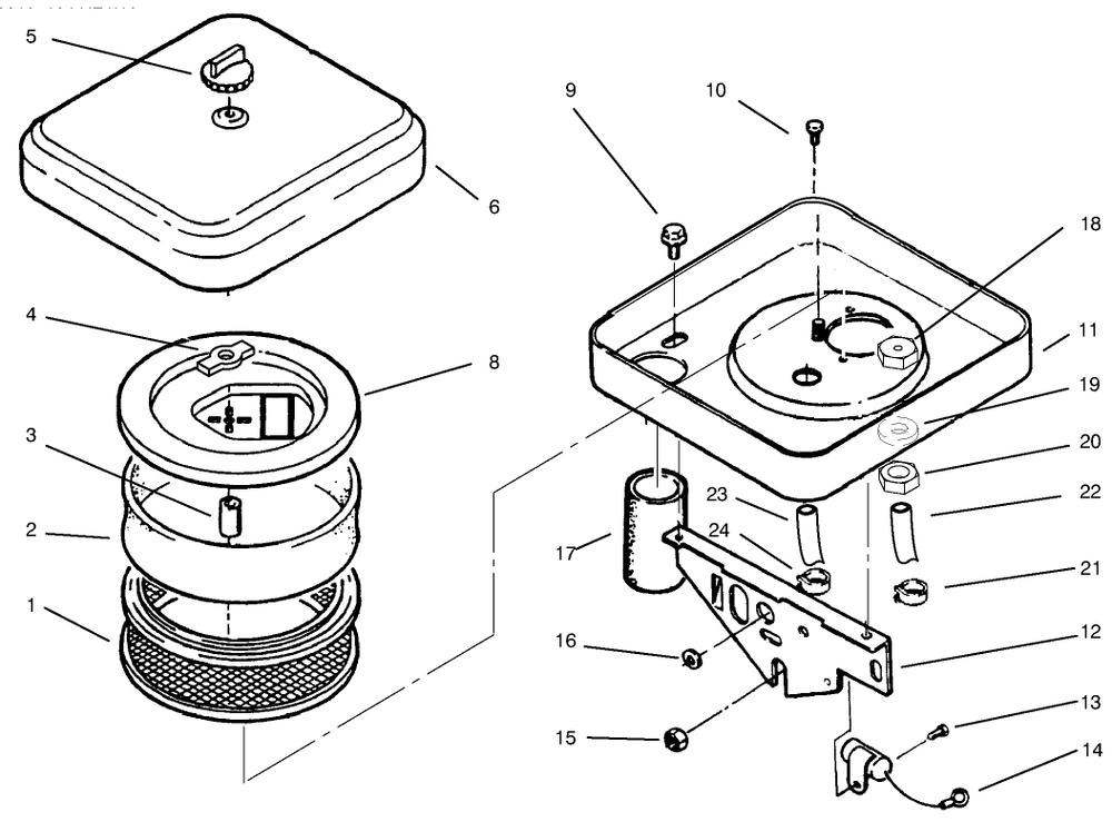 Air Cleaner Diagram and Parts List for 73502 7900001 - 7999999 Toro Lawn Tractor