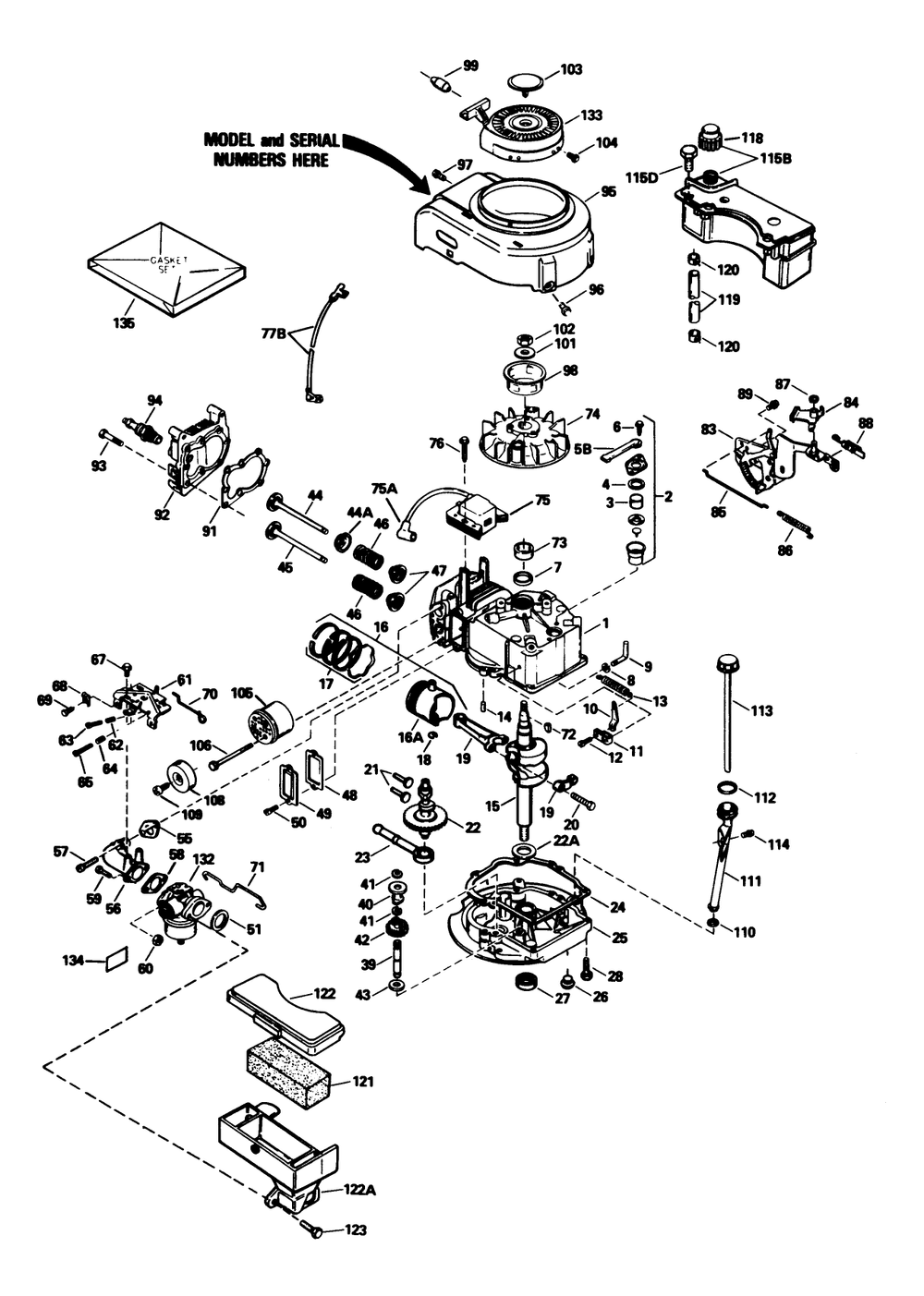Engine Tecumseh Model No. Tvs100-44016b Diagram and Parts List for 16775 9000001 - 9999999 Toro Lawn Mower