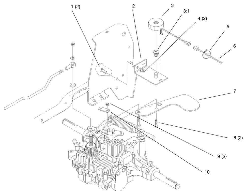 Cruise Control Diagram and Parts List for 72102 7900001 - 7999999 Toro Lawn Tractor