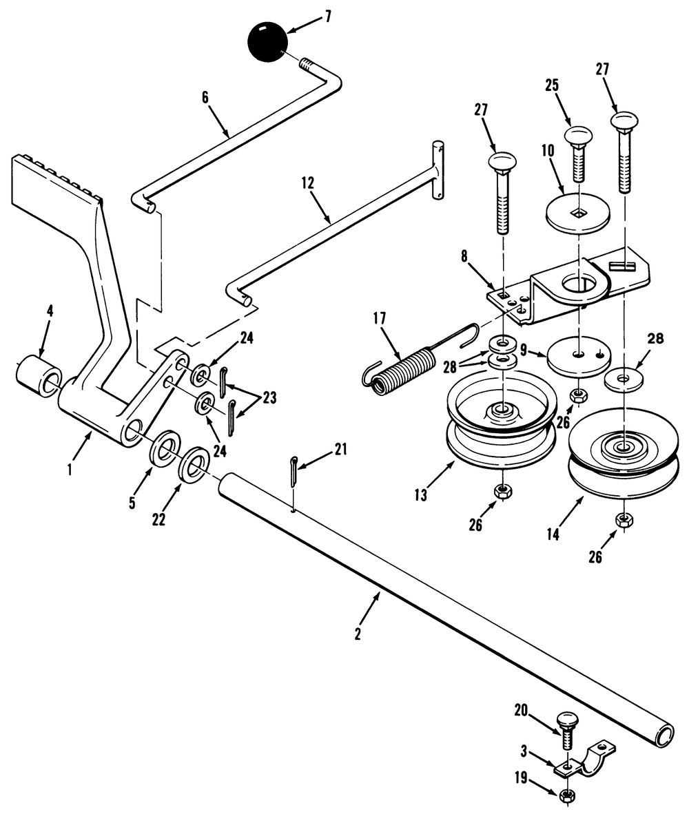 Brake & Idler Assembly (210-H & 212-H) Diagram and Parts List for 32-10BE02 1000001 - 1999999 Toro Lawn Tractor
