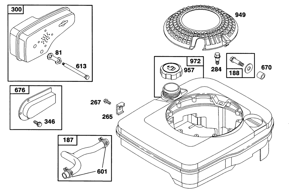 Engine Briggs & Stratton Model 124707-3185-01 Diagram and Parts List for 20322 2000001 - 2999999 Toro Lawn Mower