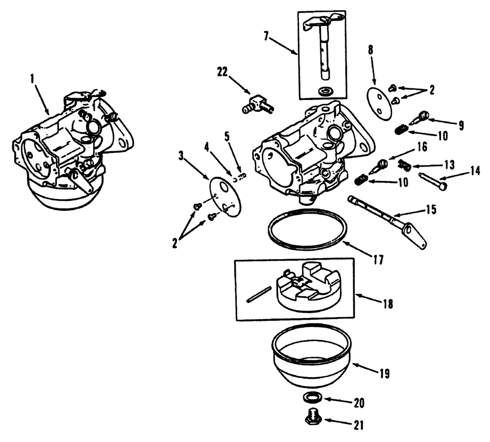 Kohler Carburetors Diagram and Parts List for R1-12K804 2000001 - 2999999 Toro Lawn Tractor