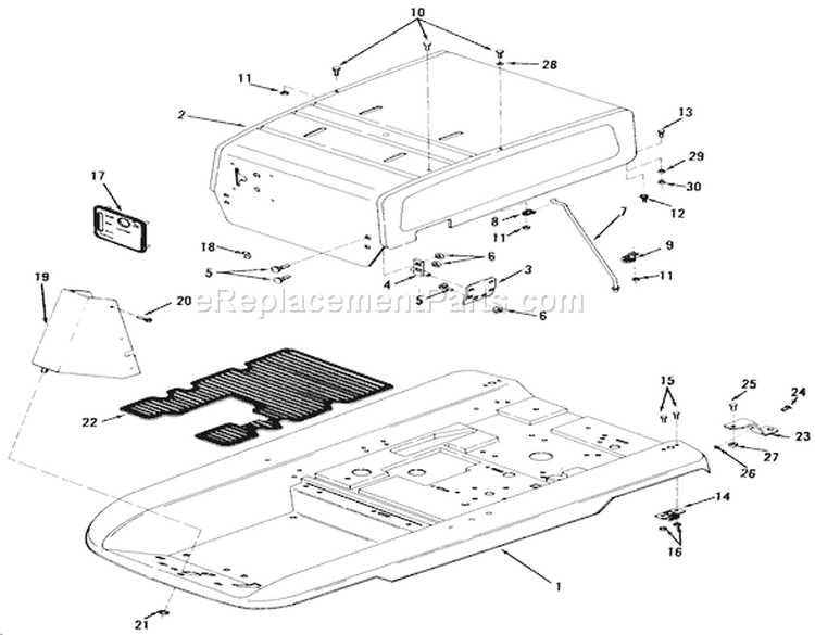 Body, Sheet Metal And Covers Diagram and Parts List for 03-11BP02 1981 Toro Lawn Tractor