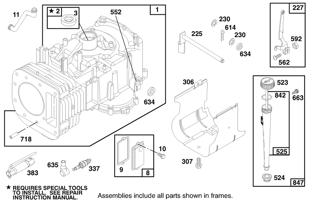 Engine Briggs & Stratton Model 28q777-0668-A1 Diagram and Parts List for 71218 7900001 - 7999999 Toro Lawn Tractor
